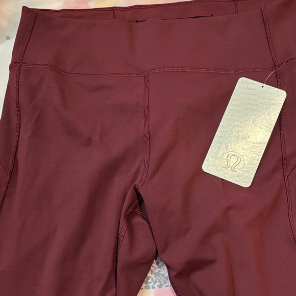 lululemon athletica Pants - Lululemon Maroon Women's In Movement Cropped Leggings Size 12